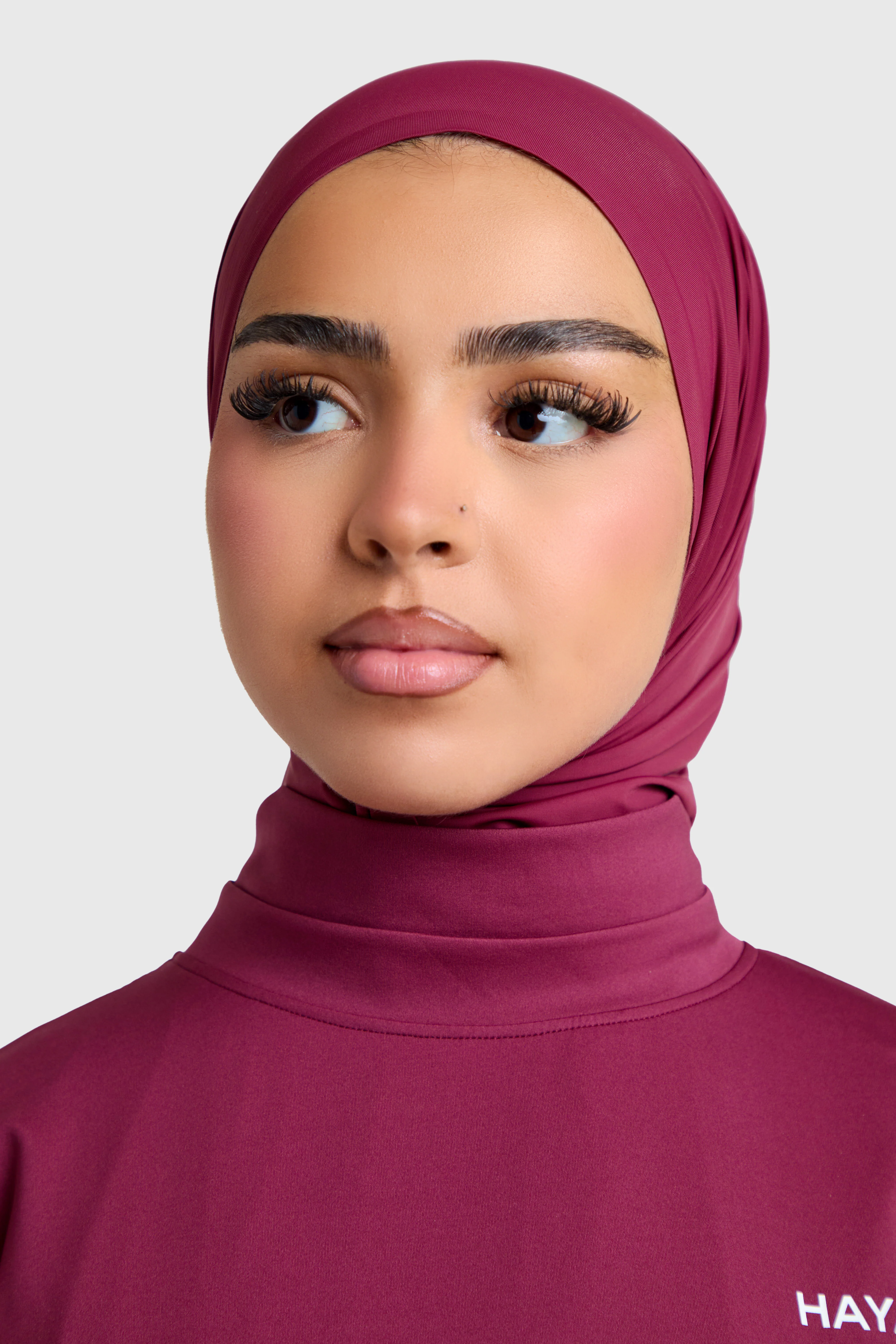 Sports Hijab - Burgundy - Image 3