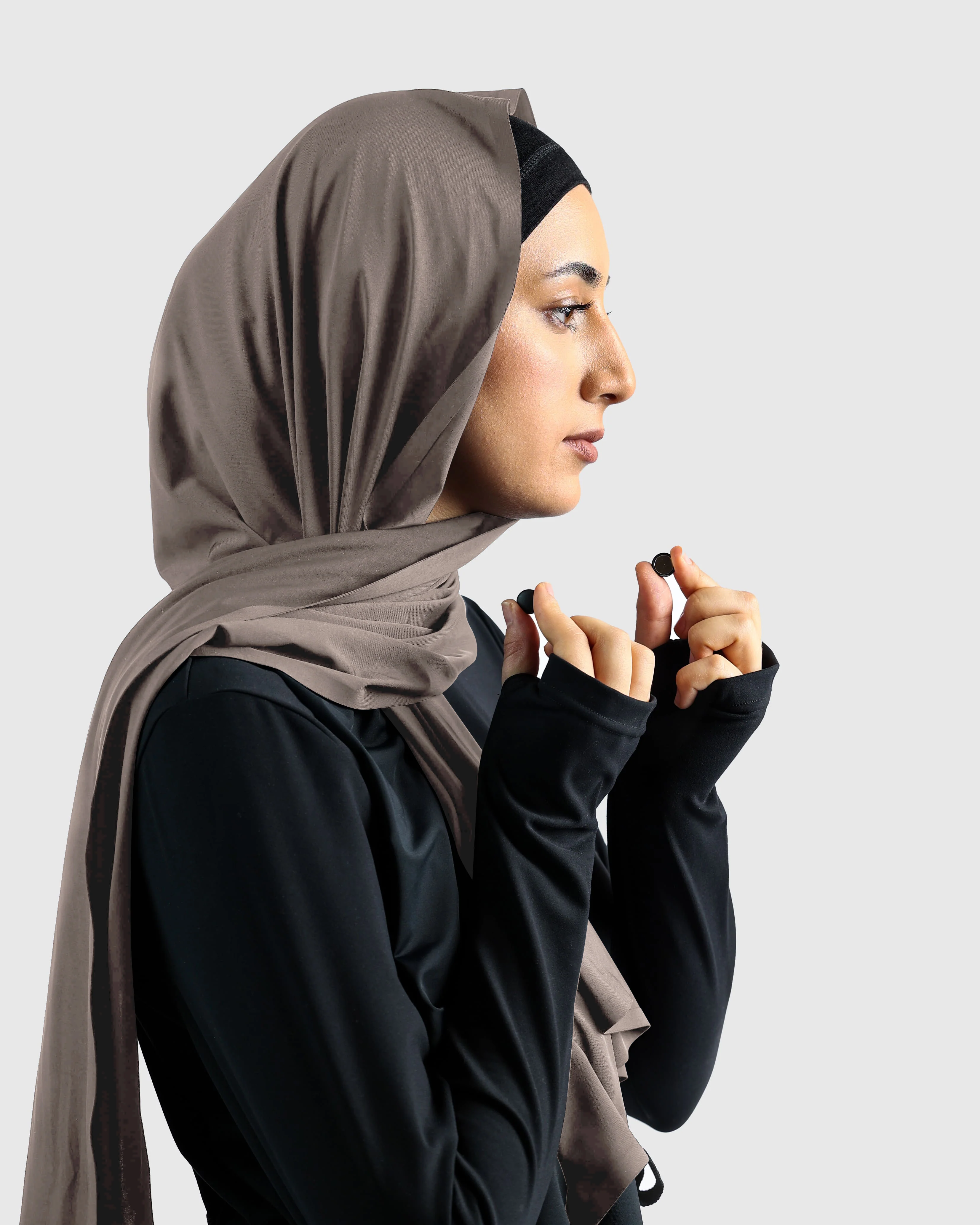 Sports Hijab - Coffee Brown - Image 5